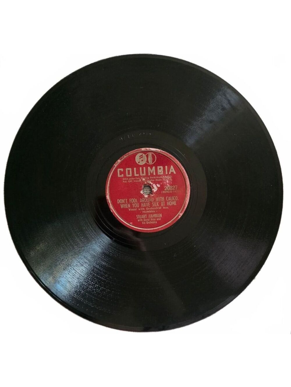 Stuart Hamblen Columbia 20827 Vintage 78 RPM Record Don't Fool Around Calico 10"
